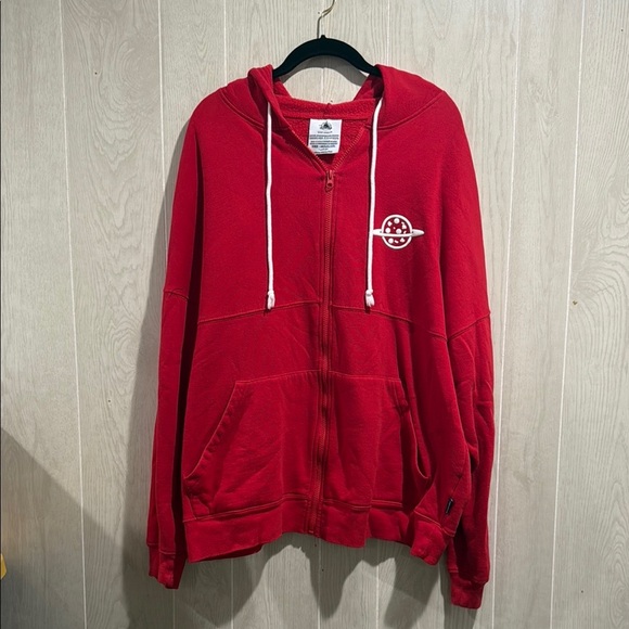Disney Pizza Planet Red Spirit Jersey Zip-Up Hoodie XXL - Picture 1 of 5